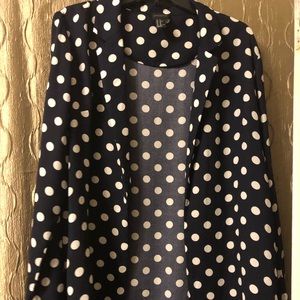 Navy blue n white polka dot blazer